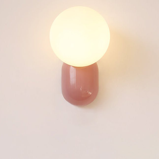 Aplique de pared moderno con globo de vidrio y una luz para iluminación del hogar