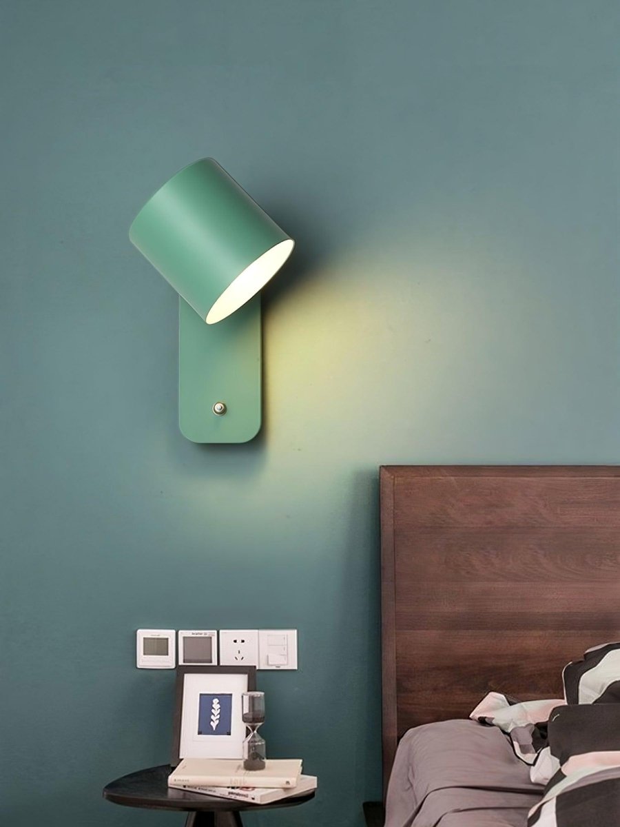 Applique da parete con testa rotante e LED cilindrico per illuminazione murale