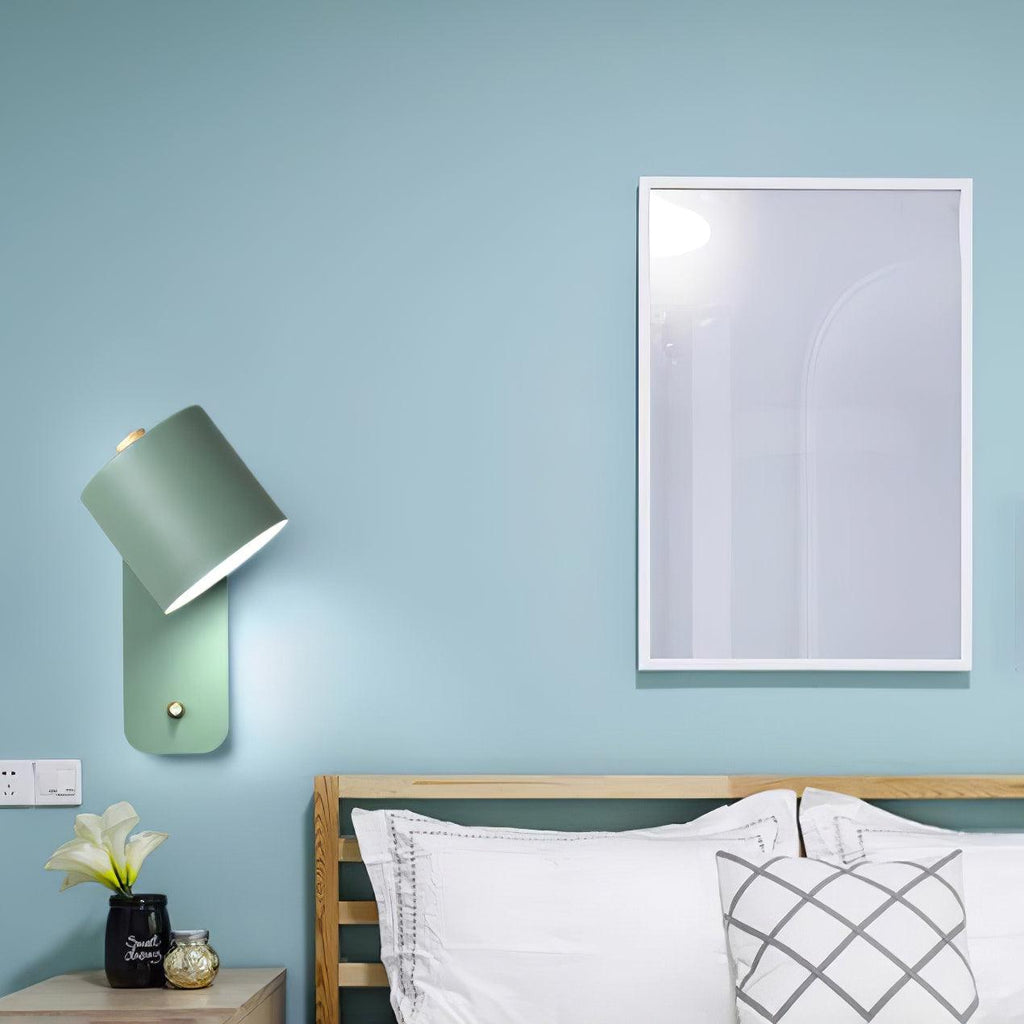 Applique da parete con testa rotante e LED cilindrico per illuminazione murale