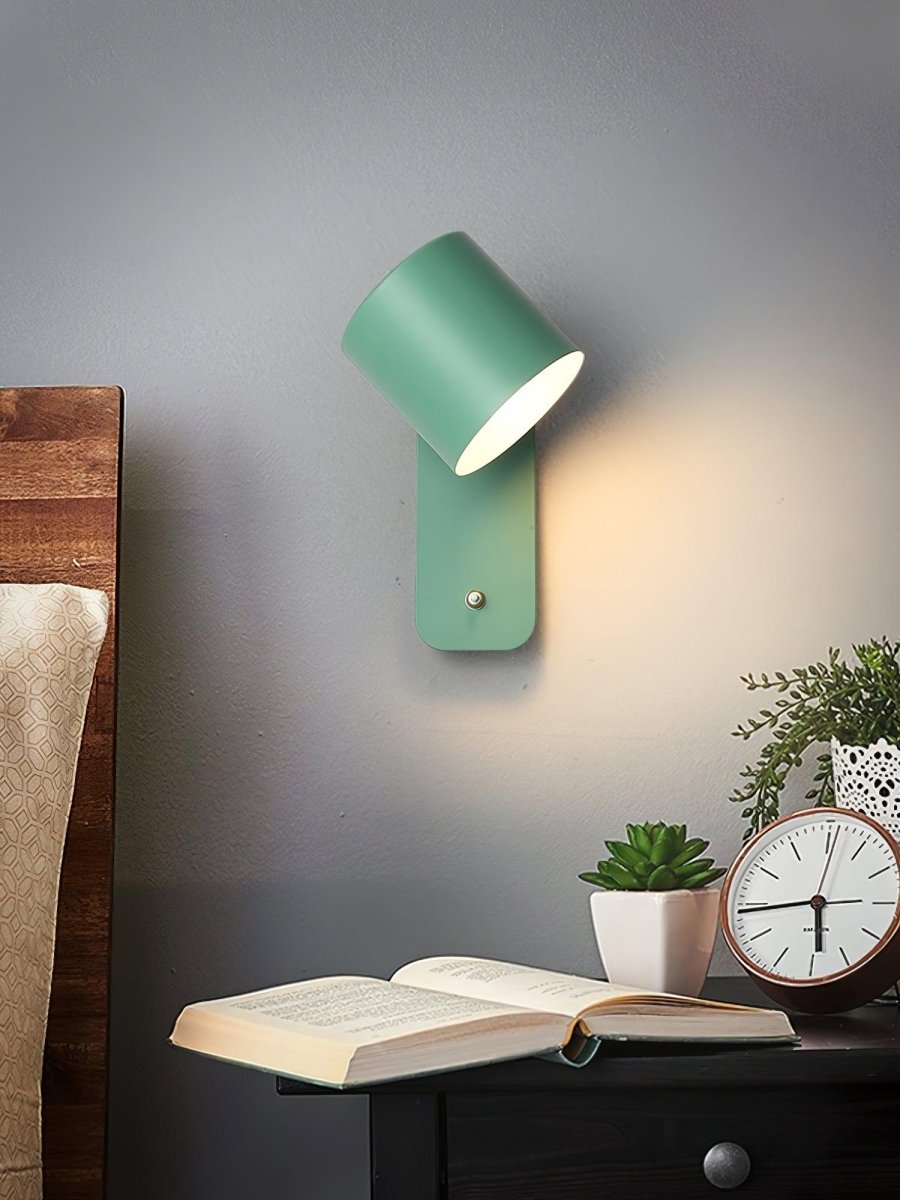 Applique da parete con testa rotante e LED cilindrico per illuminazione murale