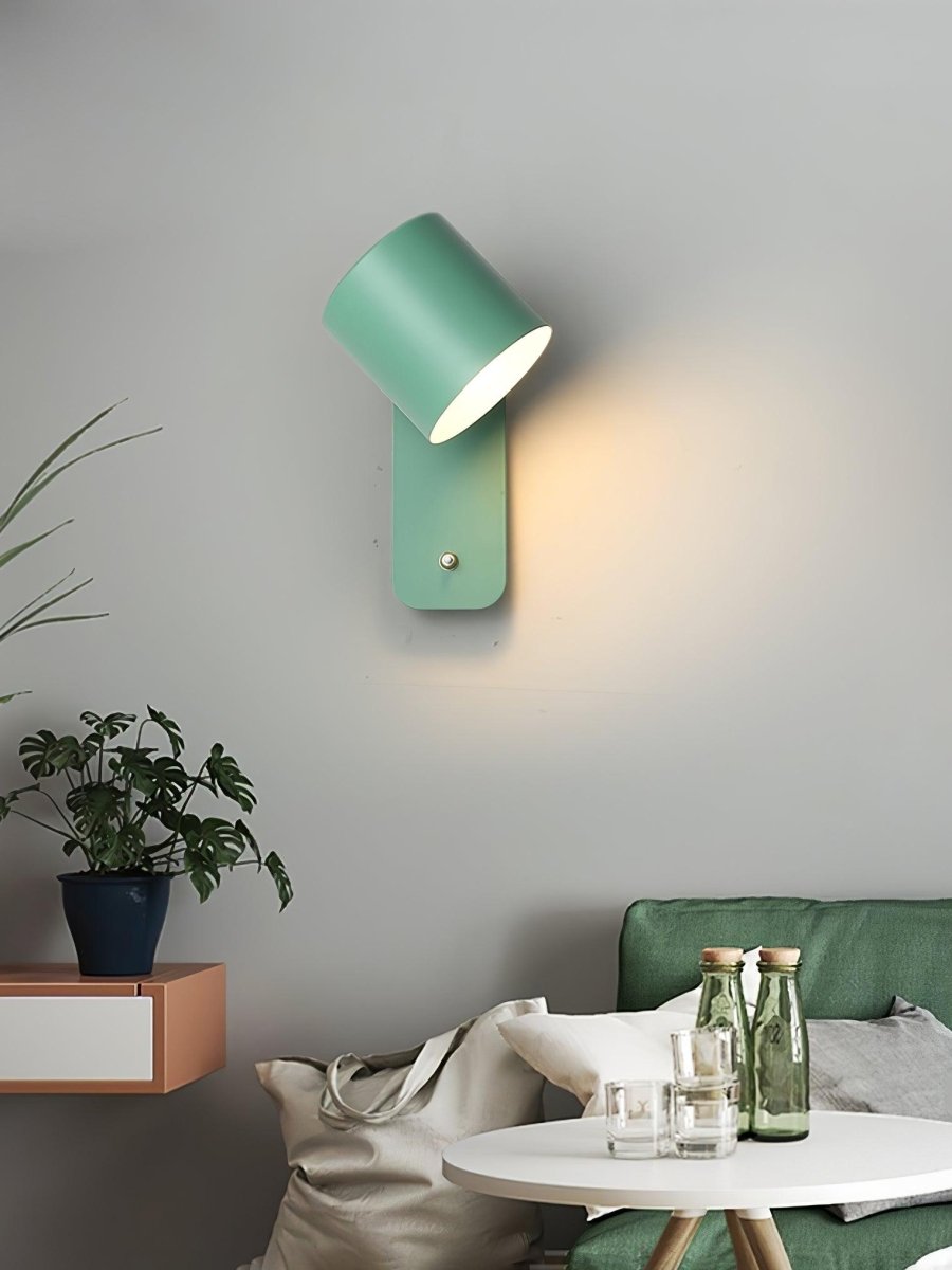 Applique da parete con testa rotante e LED cilindrico per illuminazione murale