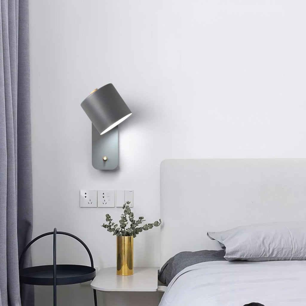 Applique da parete con testa rotante e LED cilindrico per illuminazione murale