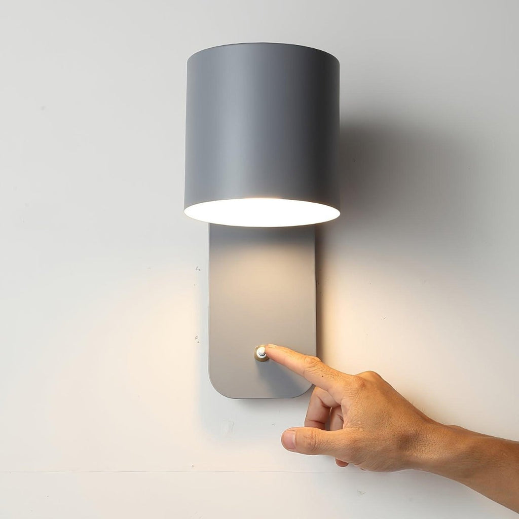 Applique da parete con testa rotante e LED cilindrico per illuminazione murale