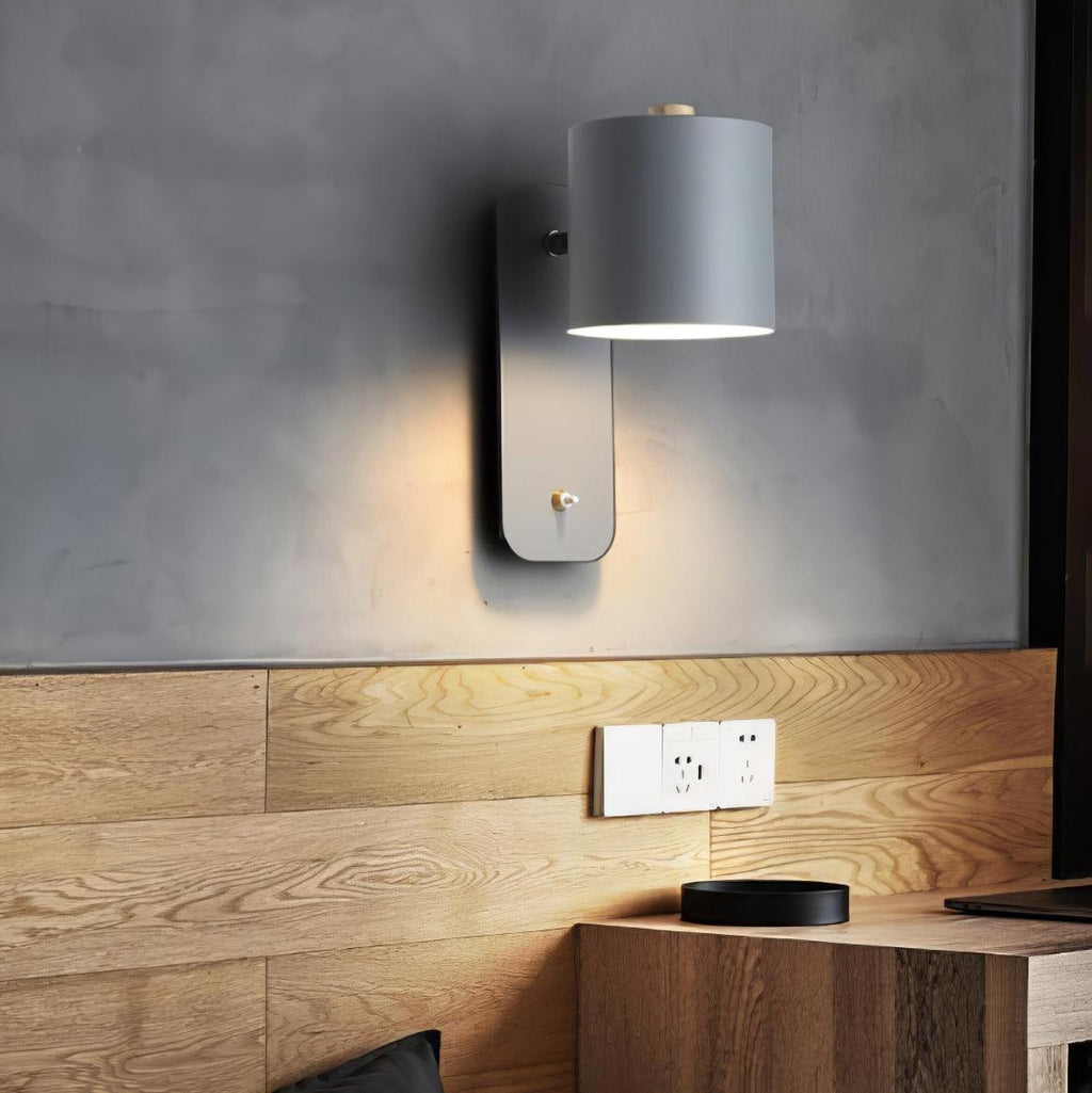 Applique da parete con testa rotante e LED cilindrico per illuminazione murale