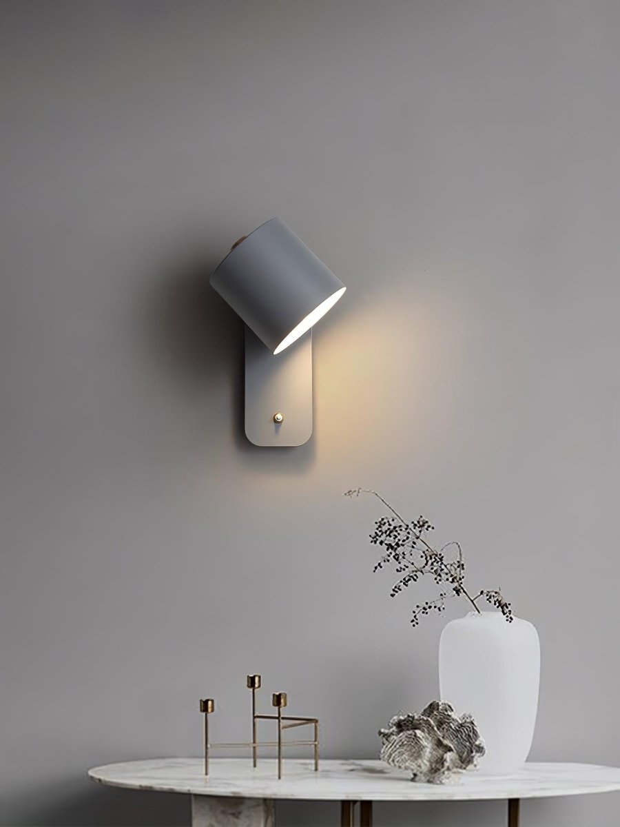 Applique da parete con testa rotante e LED cilindrico per illuminazione murale