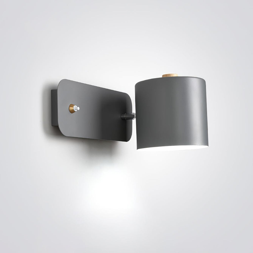 Applique da parete con testa rotante e LED cilindrico per illuminazione murale