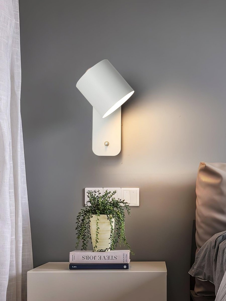 Applique da parete con testa rotante e LED cilindrico per illuminazione murale