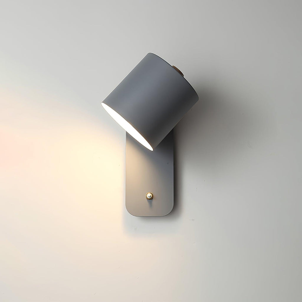 Applique da parete con testa rotante e LED cilindrico per illuminazione murale