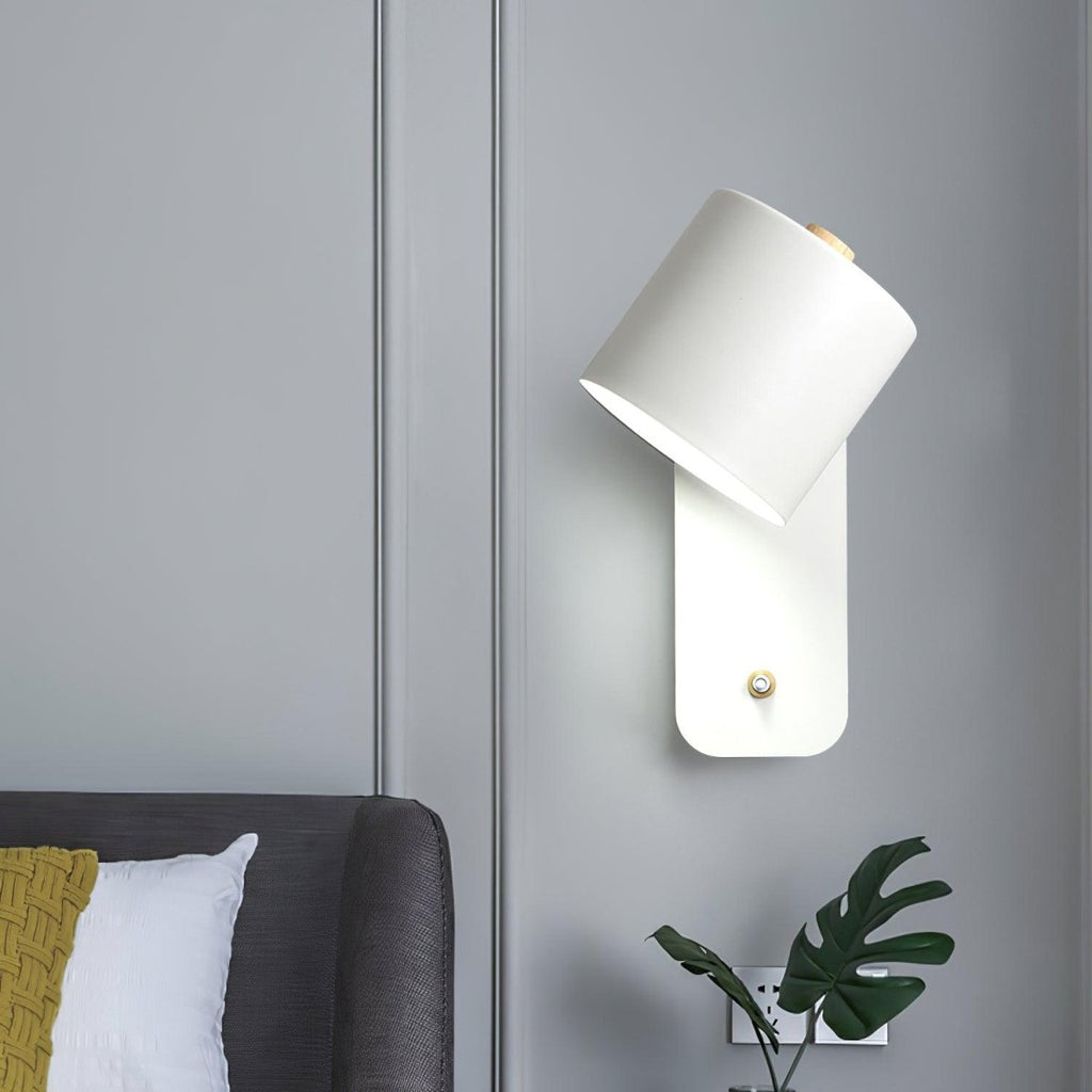 Applique da parete con testa rotante e LED cilindrico per illuminazione murale