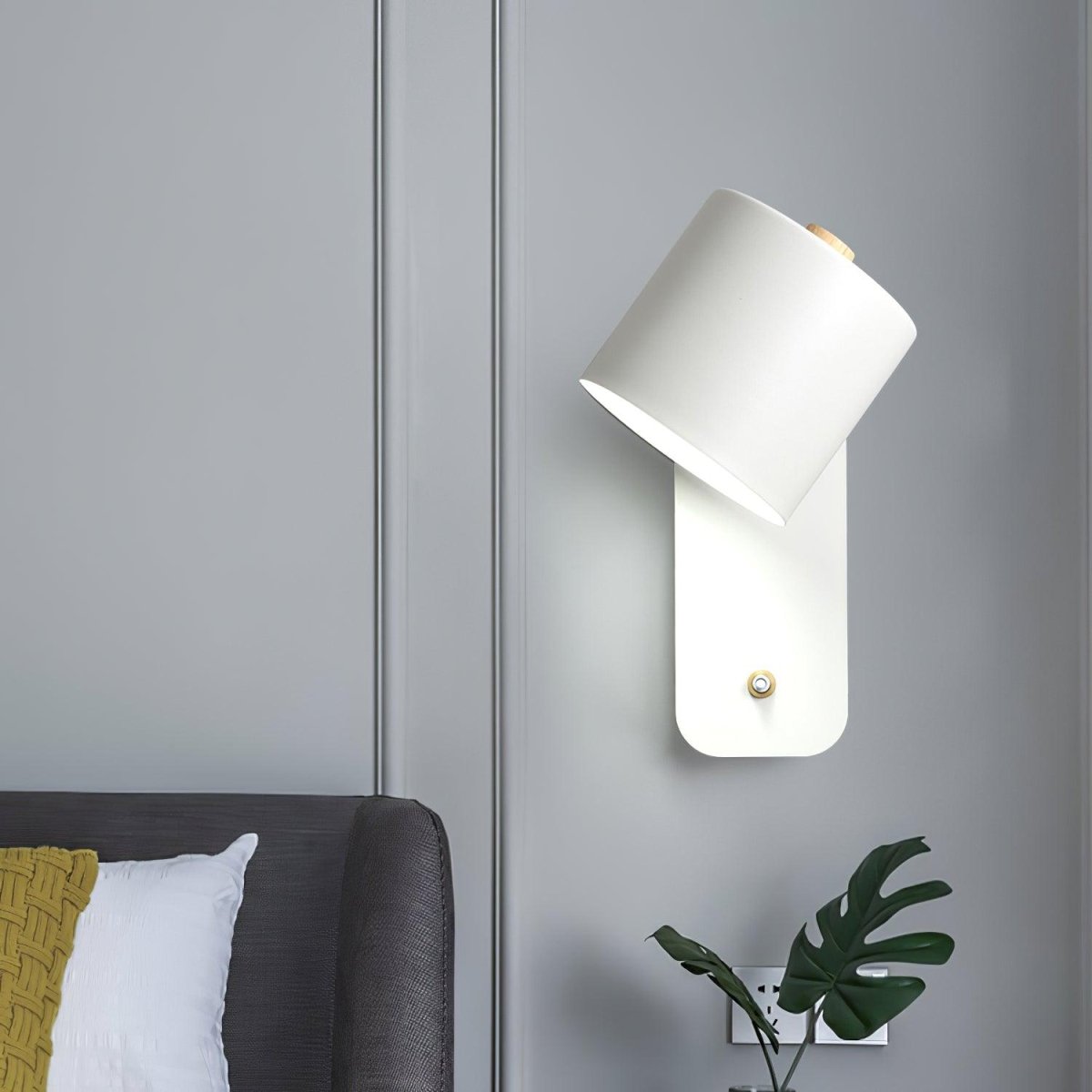 Applique da parete con testa rotante e LED cilindrico per illuminazione murale