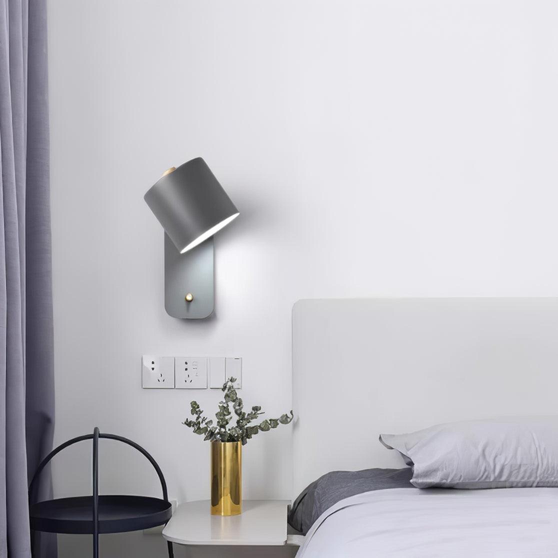 Applique da parete con testa rotante e LED cilindrico per illuminazione murale