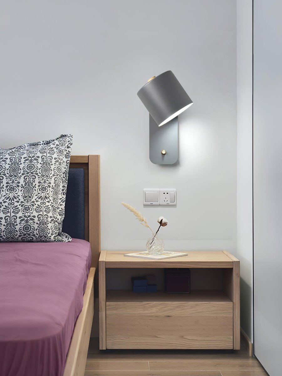 Applique da parete con testa rotante e LED cilindrico per illuminazione murale