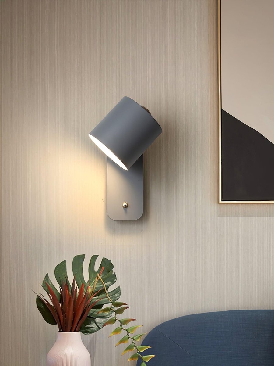 Applique da parete con testa rotante e LED cilindrico per illuminazione murale