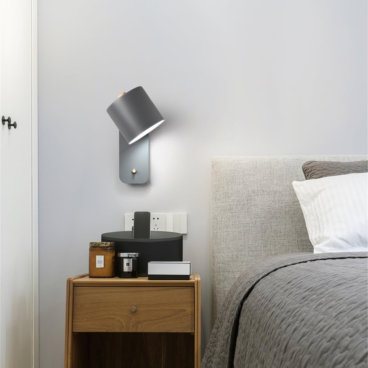 Applique da parete con testa rotante e LED cilindrico per illuminazione murale