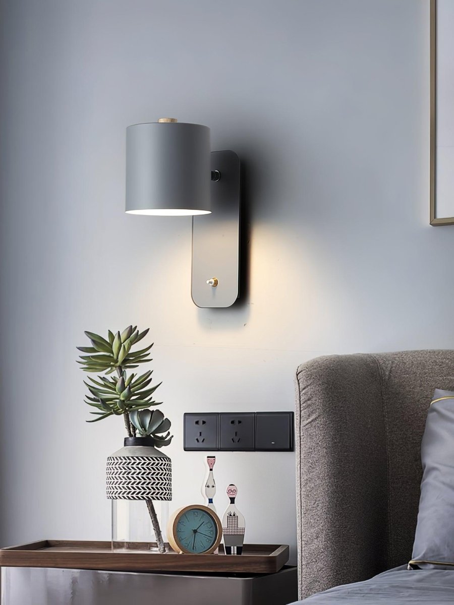 Applique da parete con testa rotante e LED cilindrico per illuminazione murale