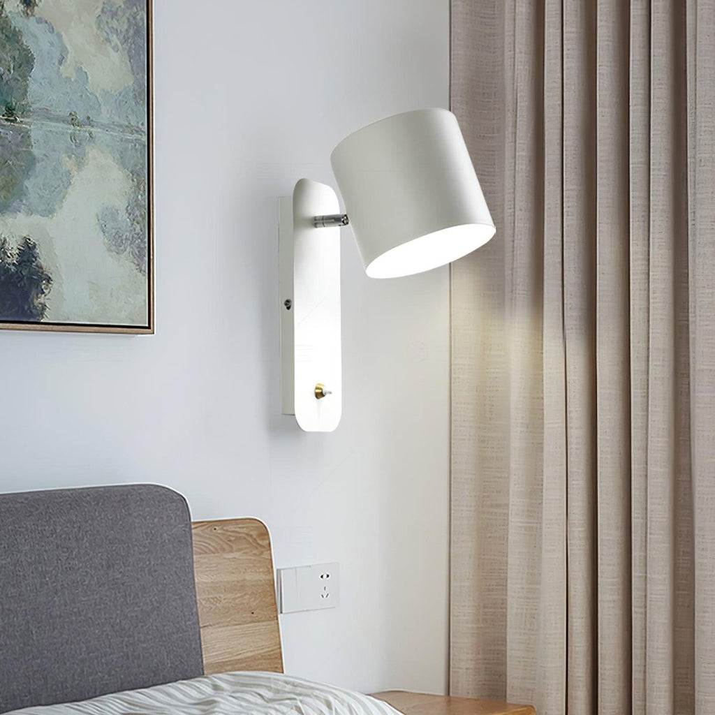 Applique da parete con testa rotante e LED cilindrico per illuminazione murale