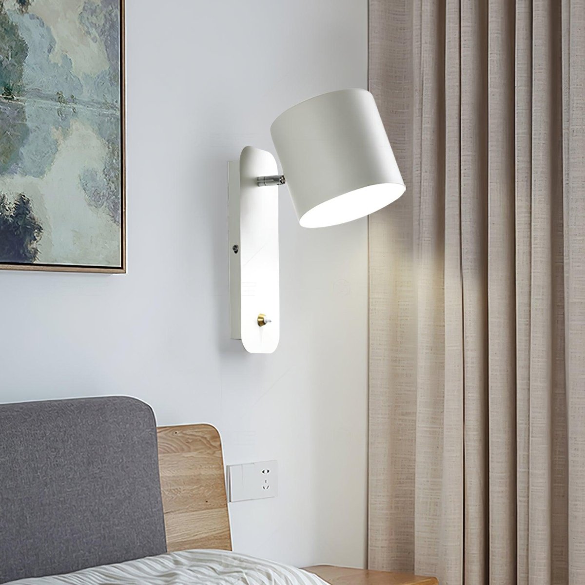 Applique da parete con testa rotante e LED cilindrico per illuminazione murale