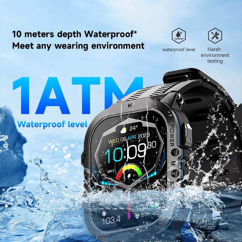 AquaPro Svømme Smartwatch: Vandtæt Sportsur - Ideel til Svømmere, Holdbar Vandafvisende Fitness Tracker