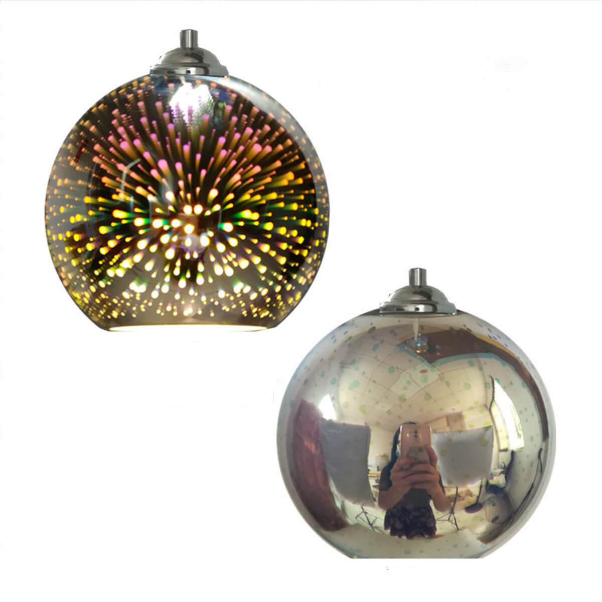 3D Glass Pendant Light - Magical Colorful Dome Lamp for Living Rooms
