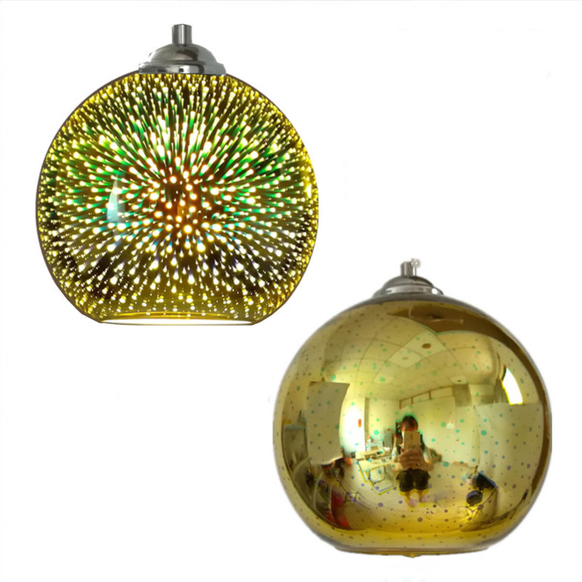 3D Glass Pendant Light - Magical Colorful Dome Lamp for Living Rooms