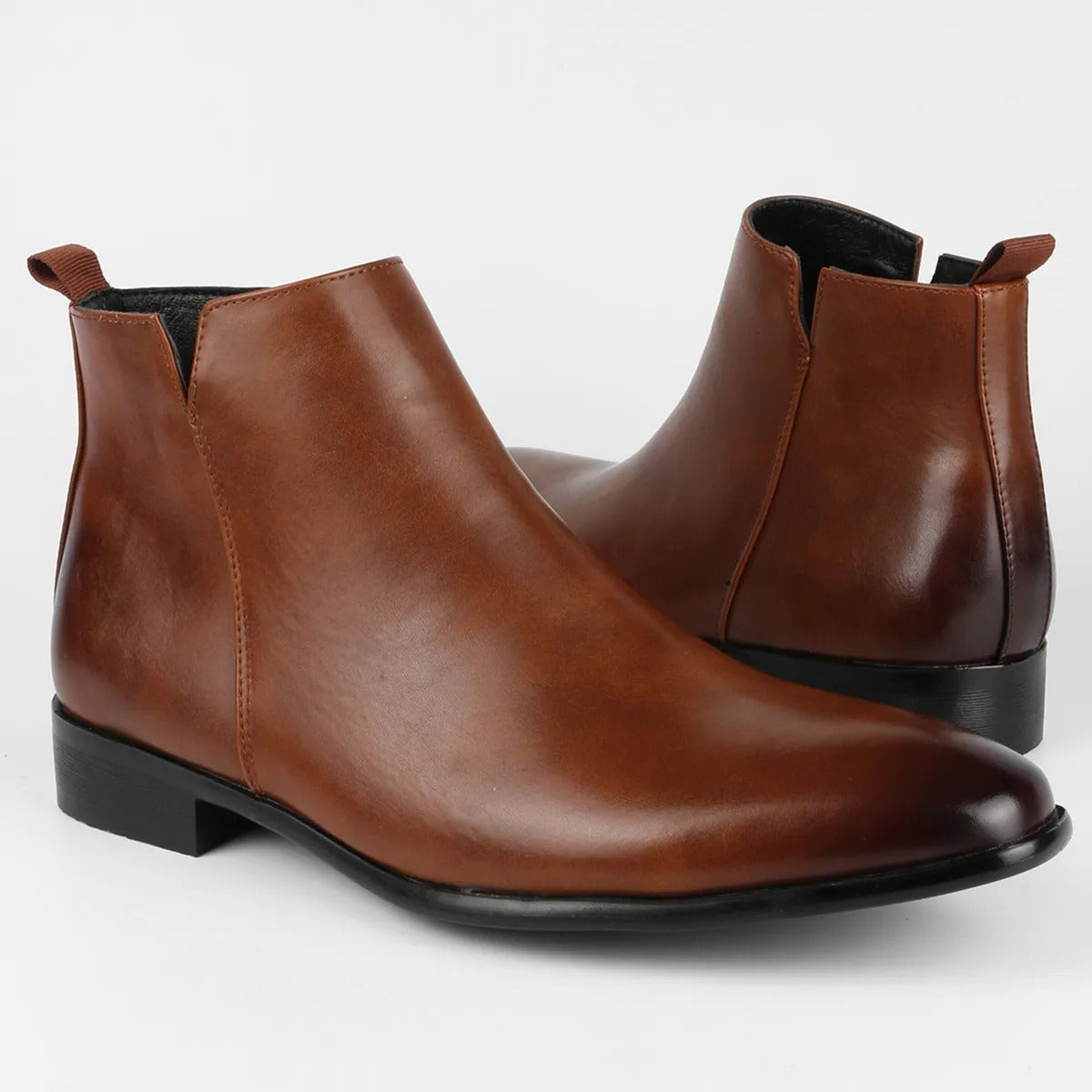 Aurelia Chelsea Leather Dress Boots For Men, Sleek