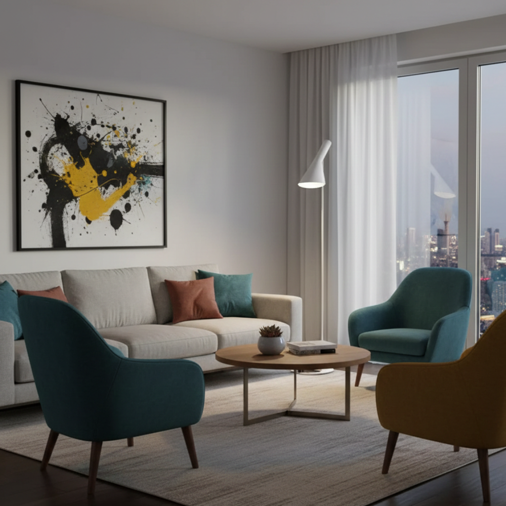 Severská minimalistická LED stojací lampa pro pohodlí očí a styl
