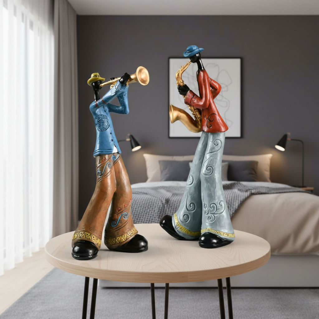 Jazz Musical Band Resin Figurine Elegant Art Sculpture For Music Lovers