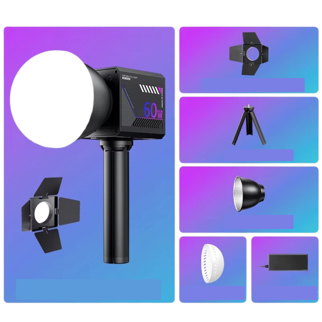 Kompakt RGB-lys til video og streaming på farten