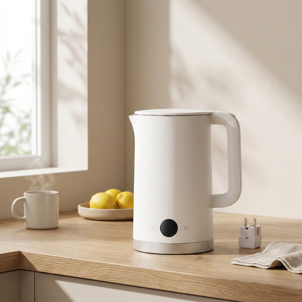 Robuster 1,7-L-Elektro-Wasserkocher im Edelstahl-Design
