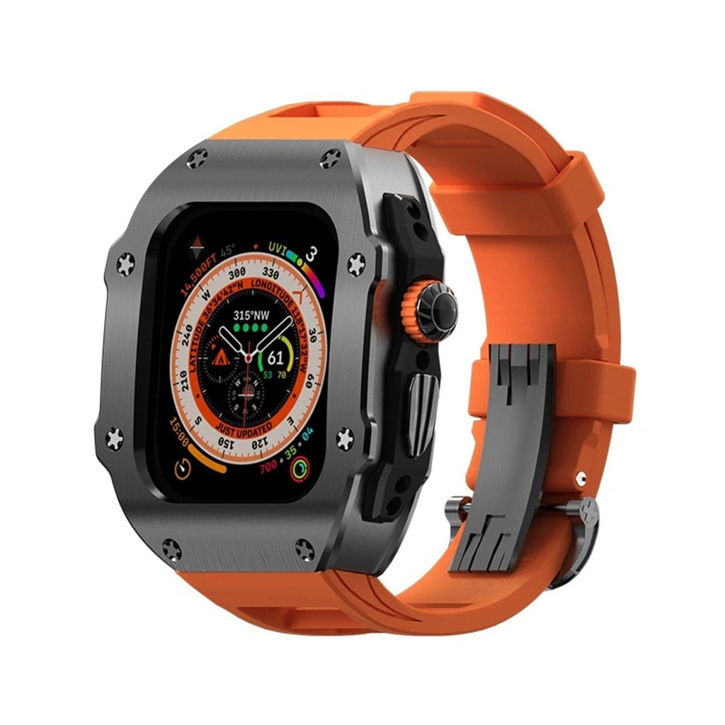 RM Vanguard-serien - Fluororubberrem Rustfrit stål urkasse til Apple Watch Ultra