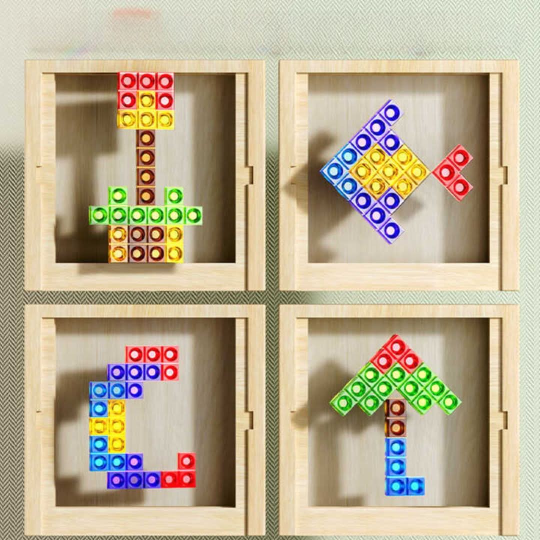 TerraBlock Tetris deska Udržitelná dřevěná puzzle hra pro všechny věkové kategorie