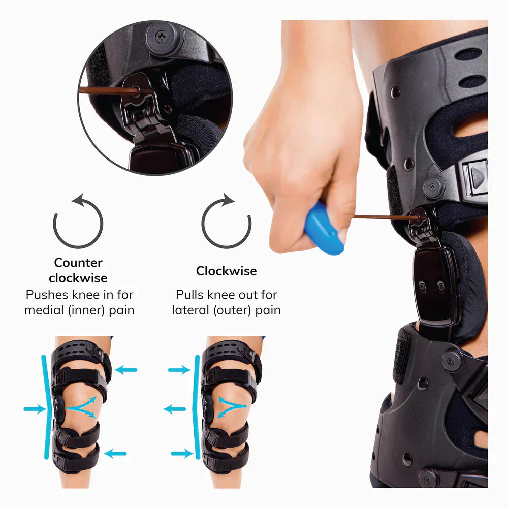 Knæskinne til slidgigtaflastning – Medial og lateral støtte til lindring af knogle-på-knogle slidgigt