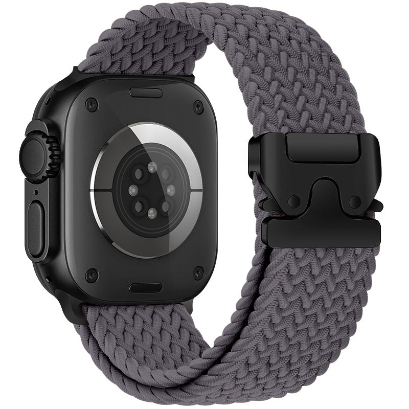 Nylon Braided Watch Band With Parachute Buckle For Apple Watch