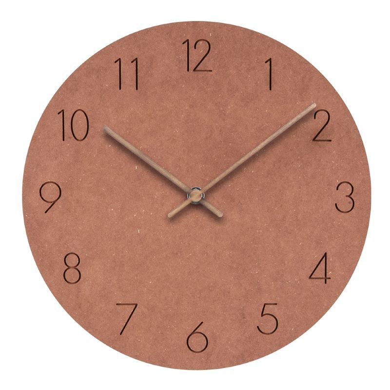 Minimalistische norwegische stille Wanduhr – 29 cm (11,4 Zoll) skandinavisches Design, Holz, geräuscharme Bewegung