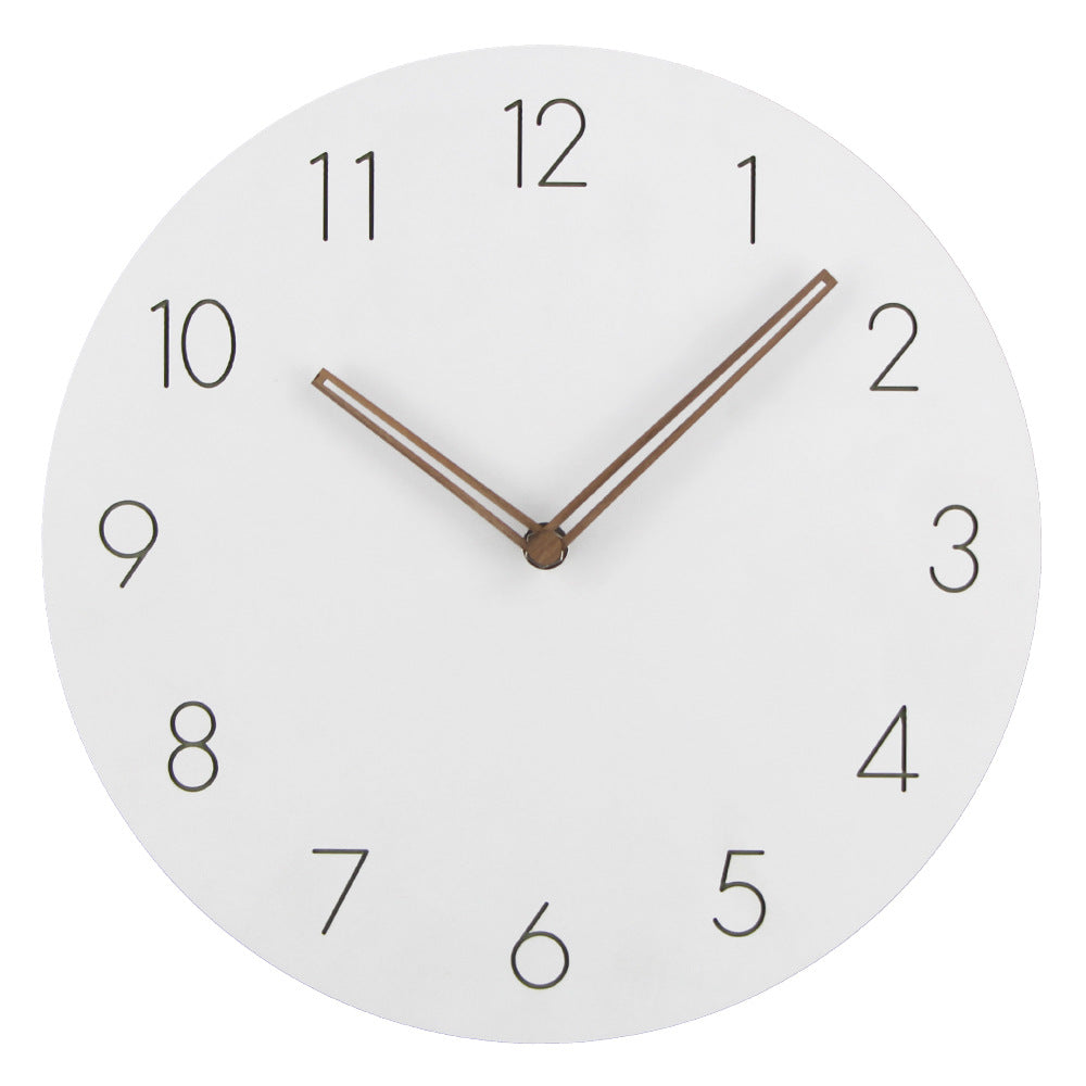 Minimalistische norwegische stille Wanduhr – 29 cm (11,4 Zoll) skandinavisches Design, Holz, geräuscharme Bewegung