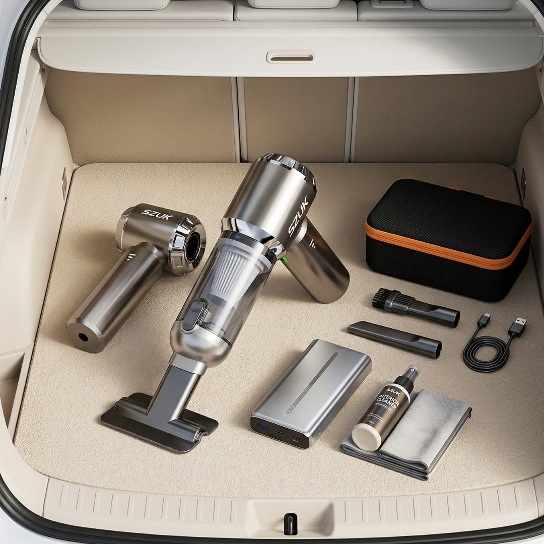Compact Wireless Car Vacuum With Powerful Suction And Washable HEPA Filter