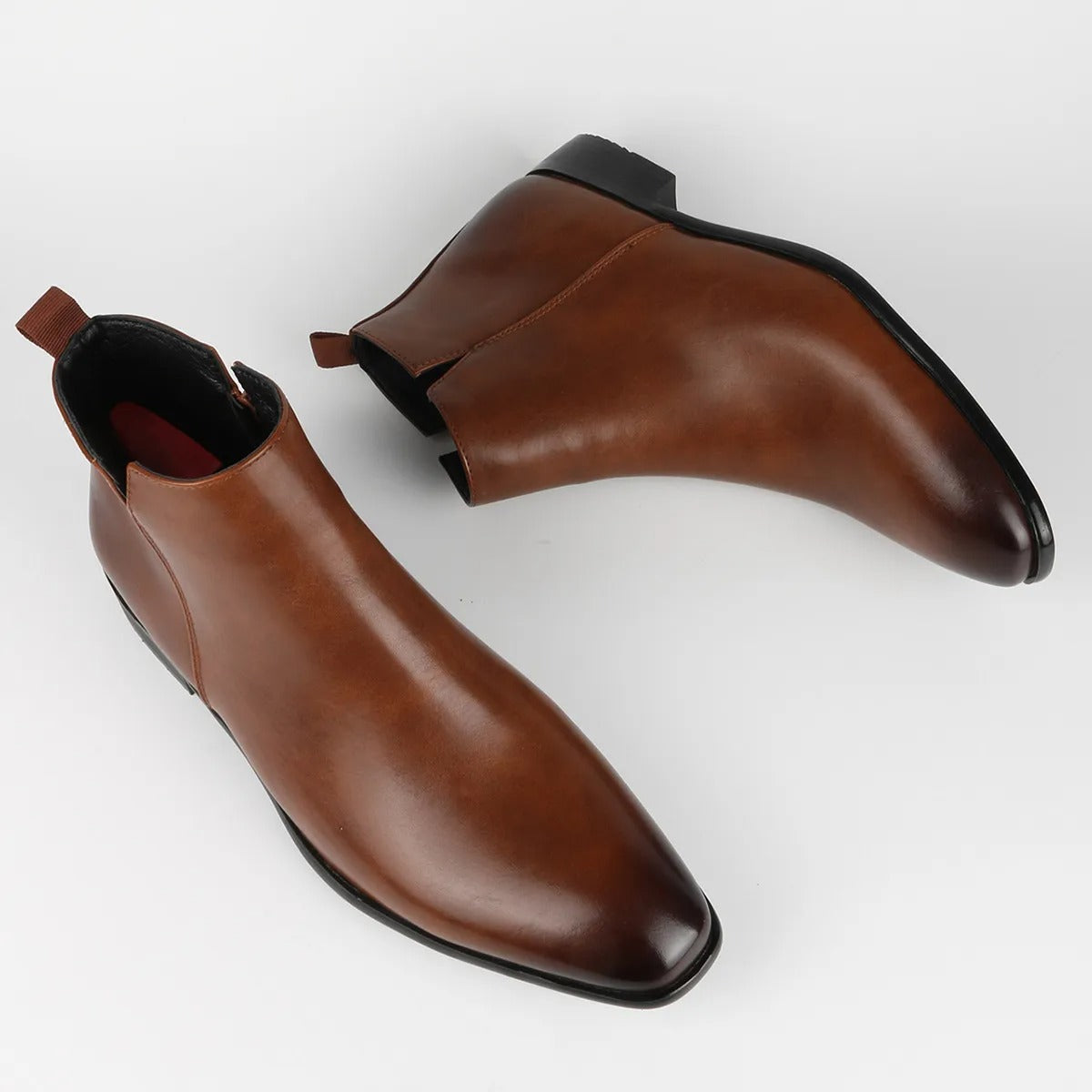 Aurelia Chelsea Leather Dress Boots For Men, Sleek