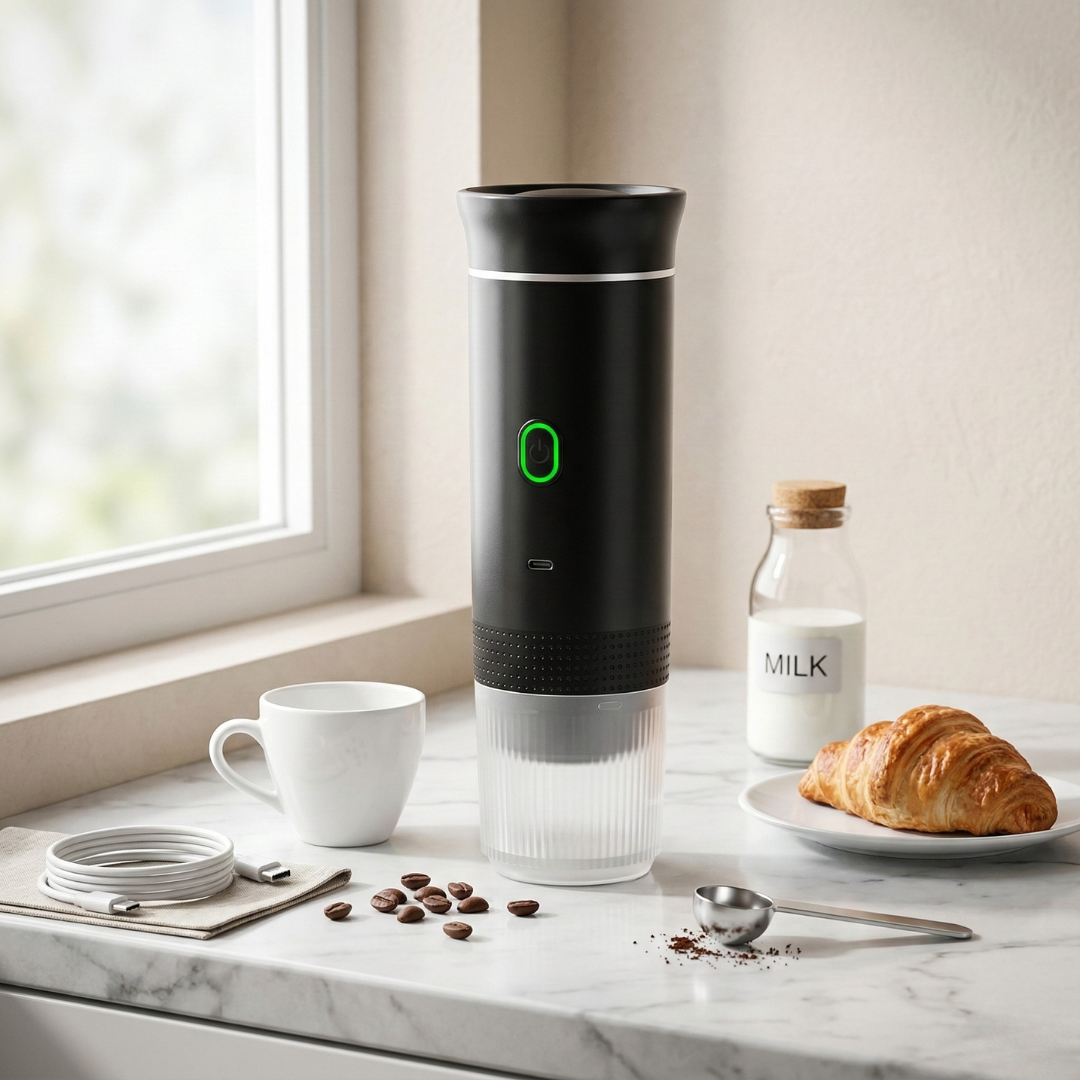 Kompaktní přenosný kávovar na espresso se třemi funkcemi pro domácí použití i cestování