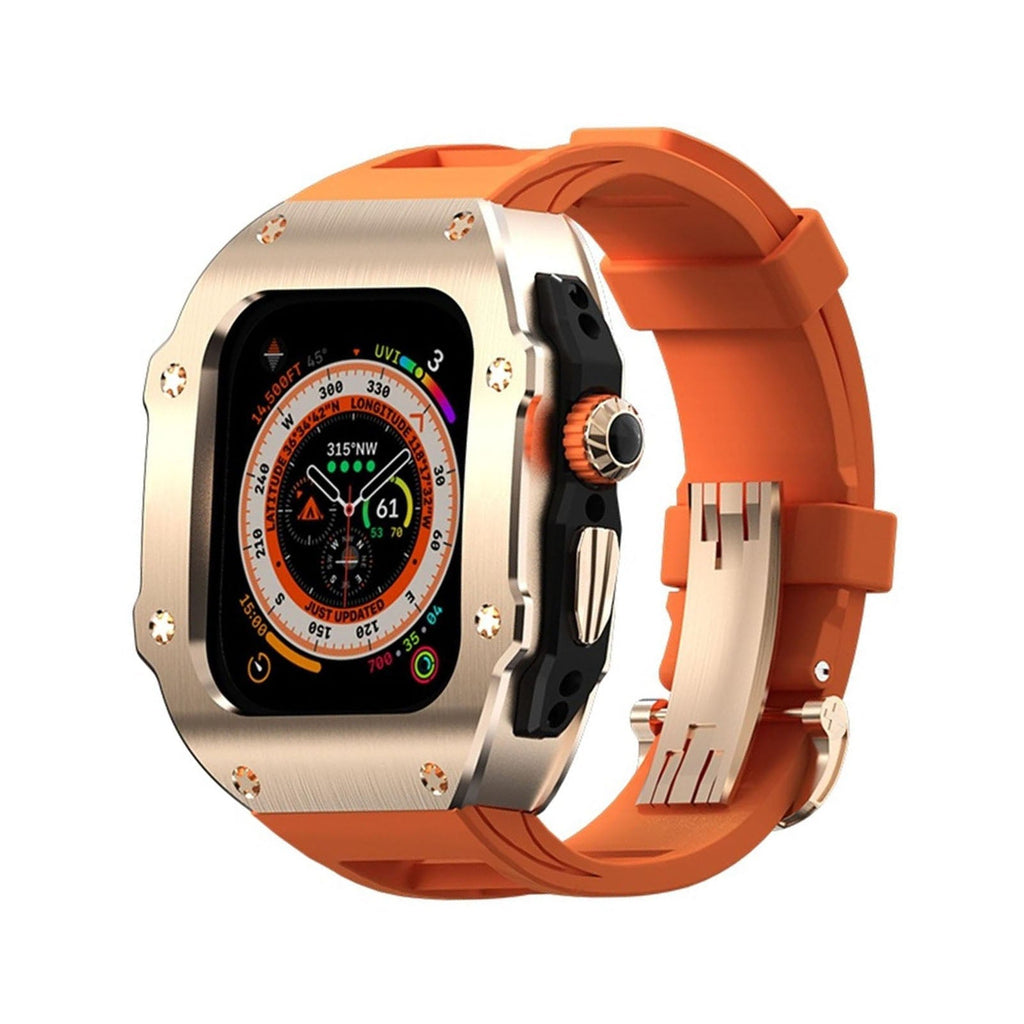 RM Vanguard-serien - Fluororubberrem Rustfrit stål urkasse til Apple Watch Ultra