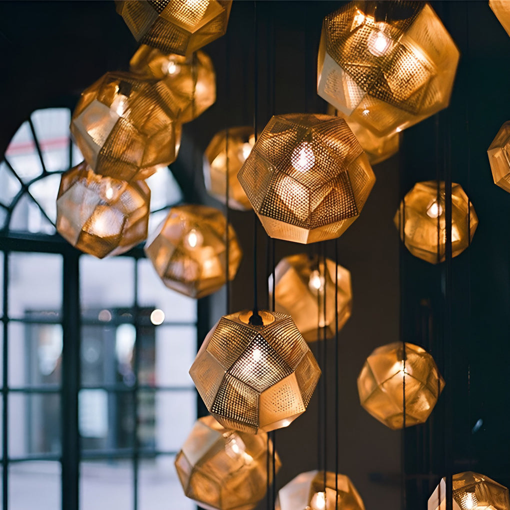 LichtDesign geometrikus kerek függeszték tartós fém otthonhoz