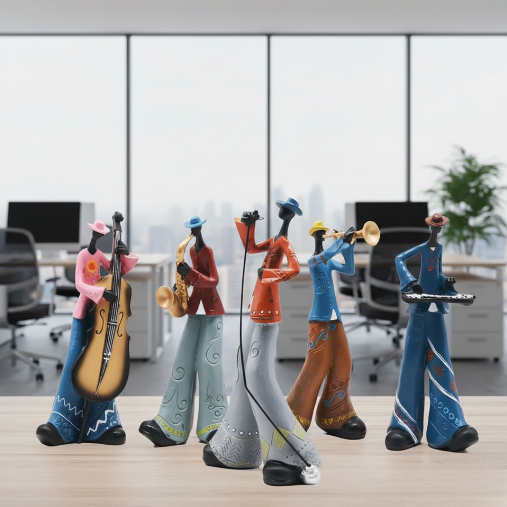 Jazz Musical Band Resin Figurine Elegant Art Sculpture For Music Lovers
