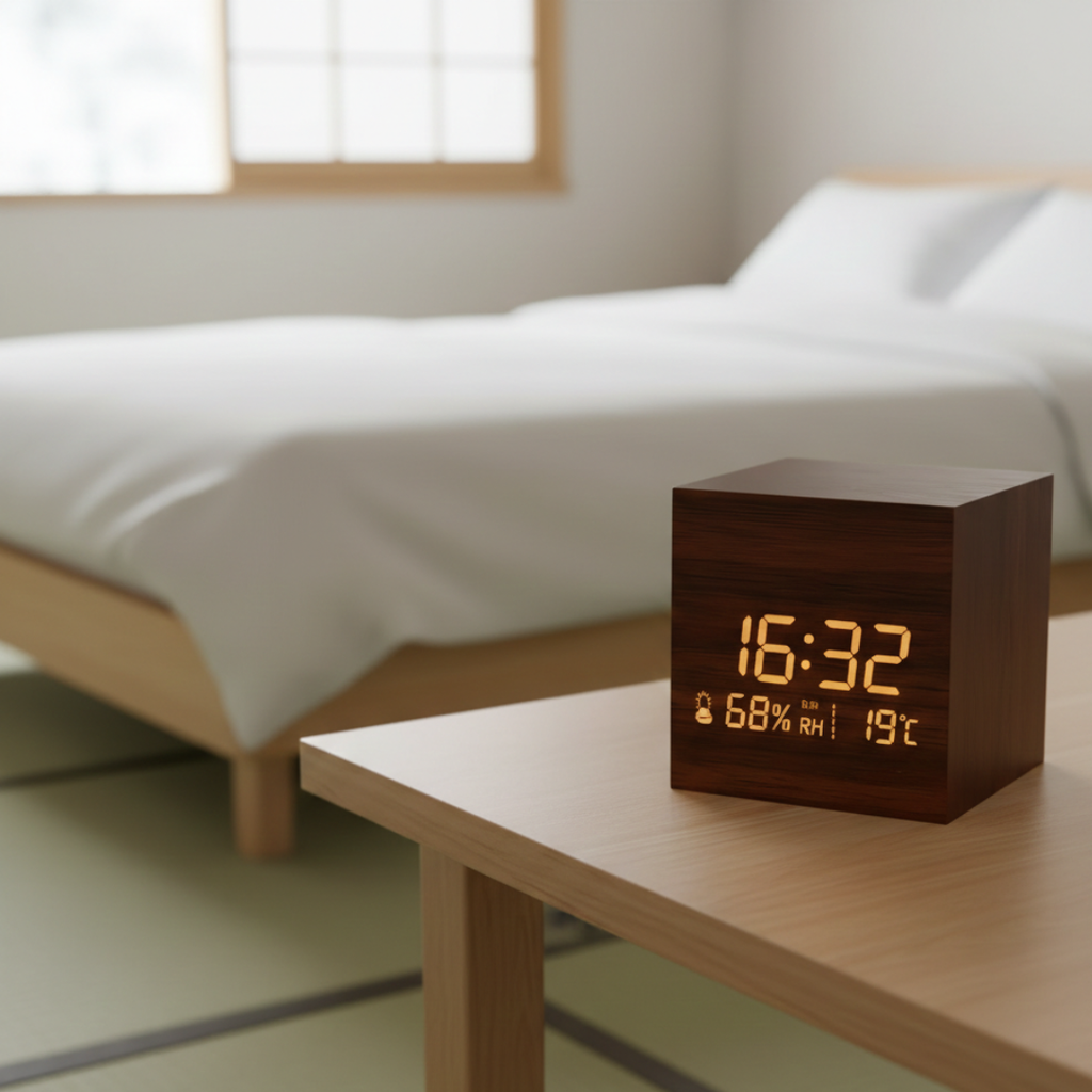 LED Cube Alarm Clock For Bedroom, Office, And Nightstand