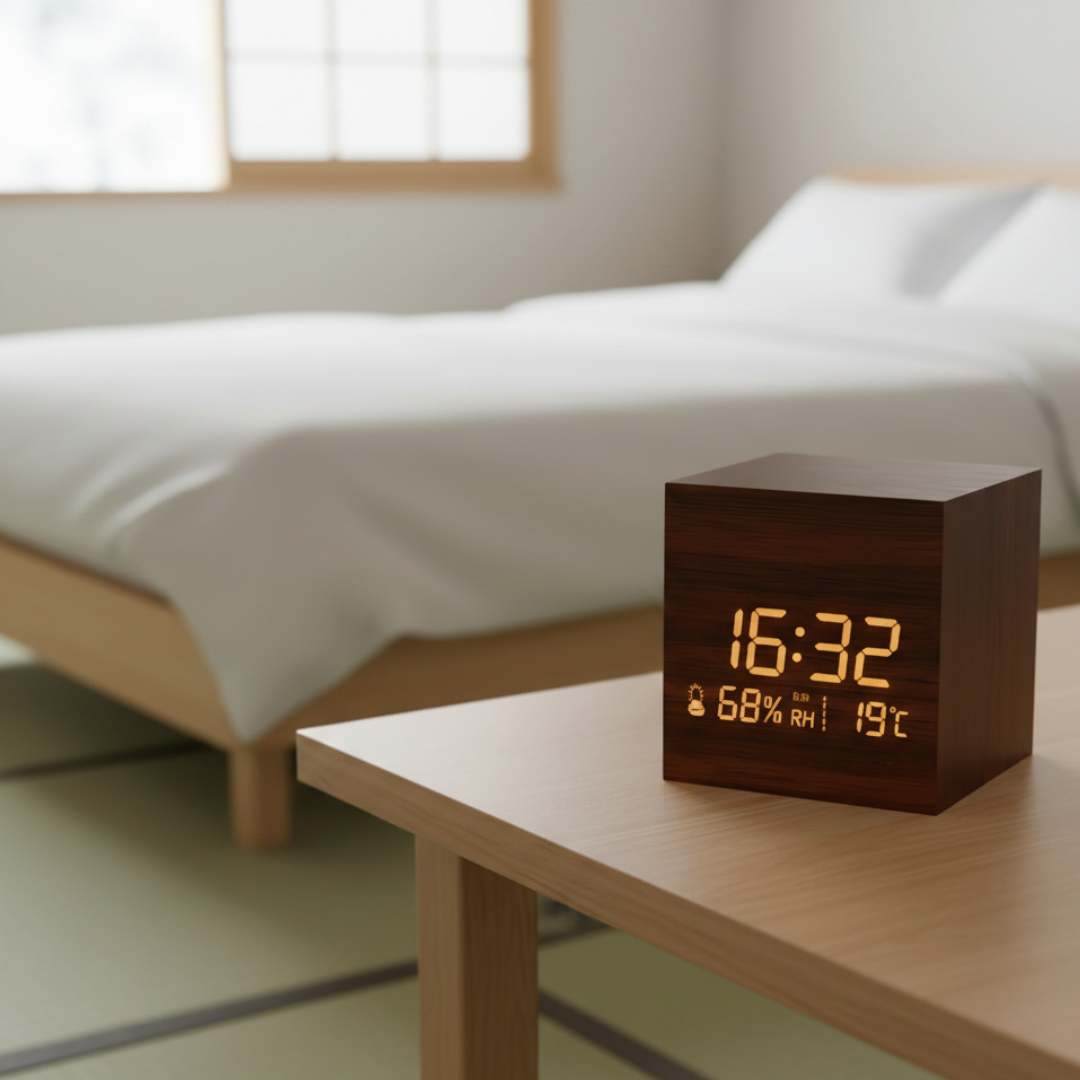 LED Cube Alarm Clock For Bedroom, Office, And Nightstand