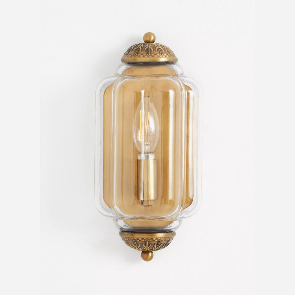 Lámpara de pared empotrada con vidrio opalino, estilo vintage antiguo
