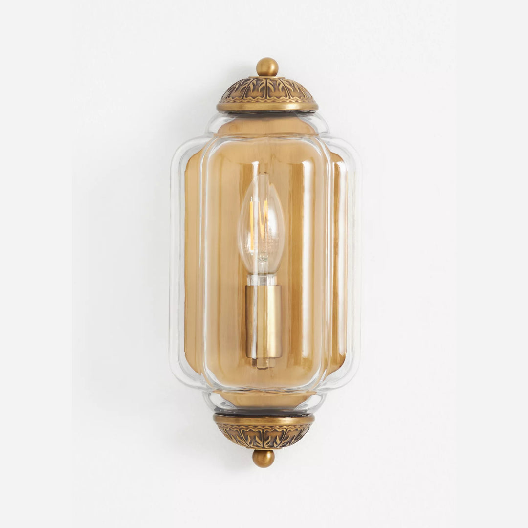 Lámpara de pared empotrada con vidrio opalino, estilo vintage antiguo