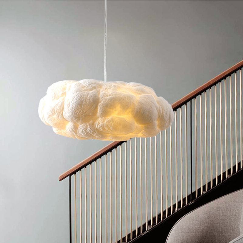 NebulaGlow sky LED pendellampe i hvit PVC-bomull
