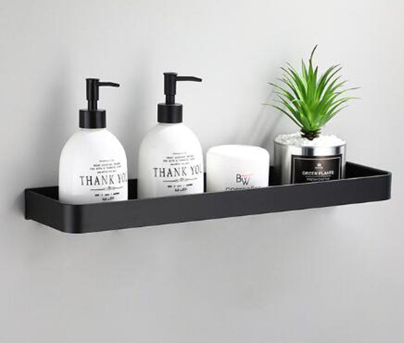 Kellan | Wall-Mounted Black Bathroom Rack in Space Aluminum | Orntli
