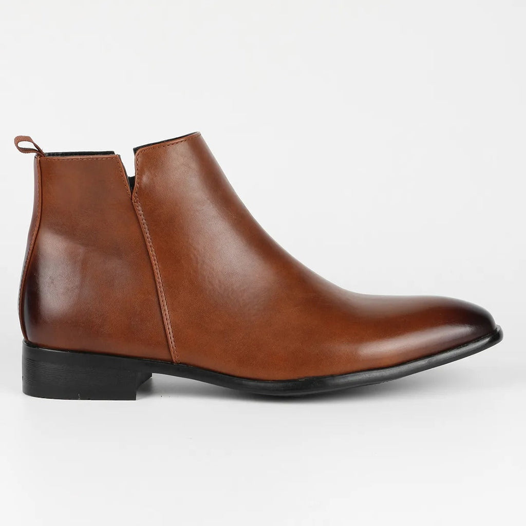 Aurelia Chelsea Leather Dress Boots For Men, Sleek