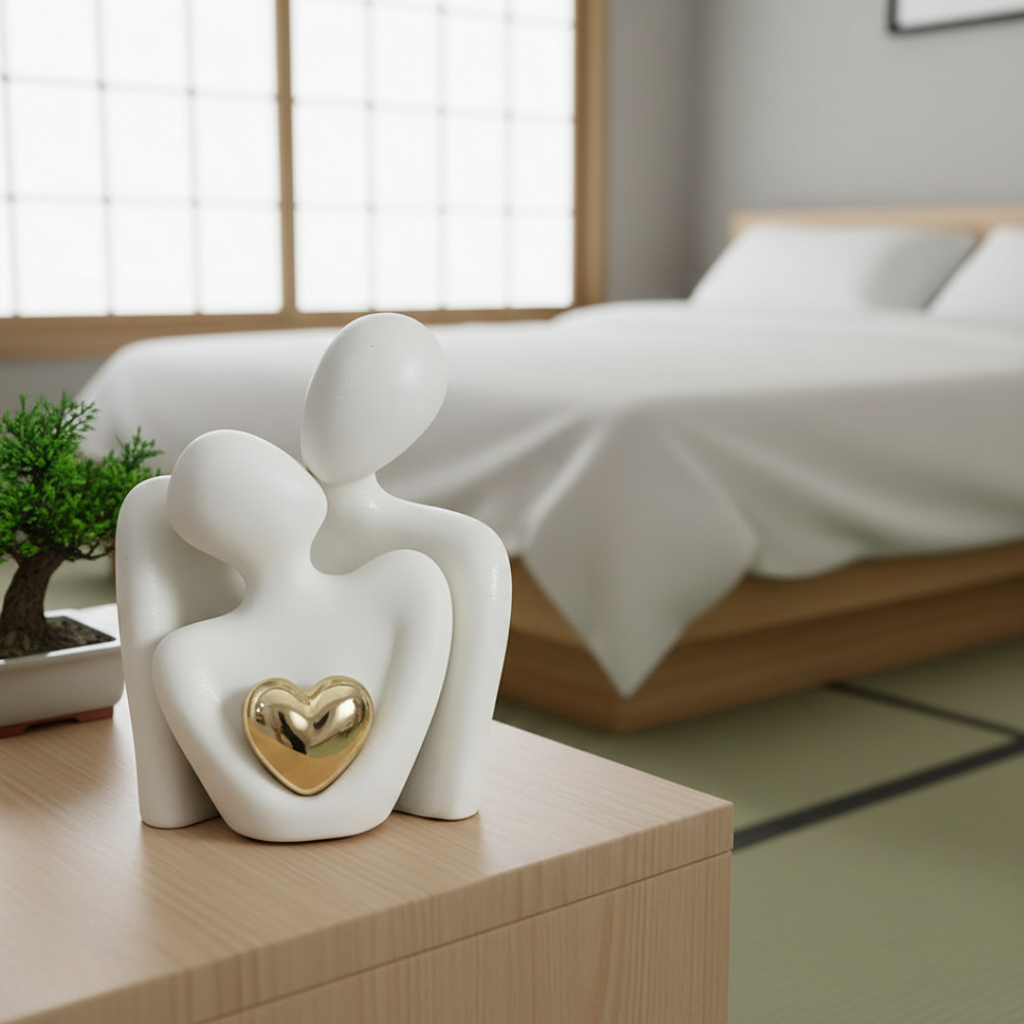 Abstract Lovers Figur: Minimalistische Paar-Skulptur für moderne Dekoration