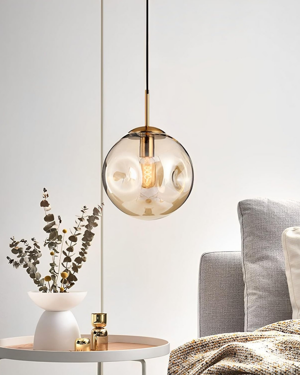 Luminara Bernsteinfarbenes Glas-Deckenpendel | Orntli